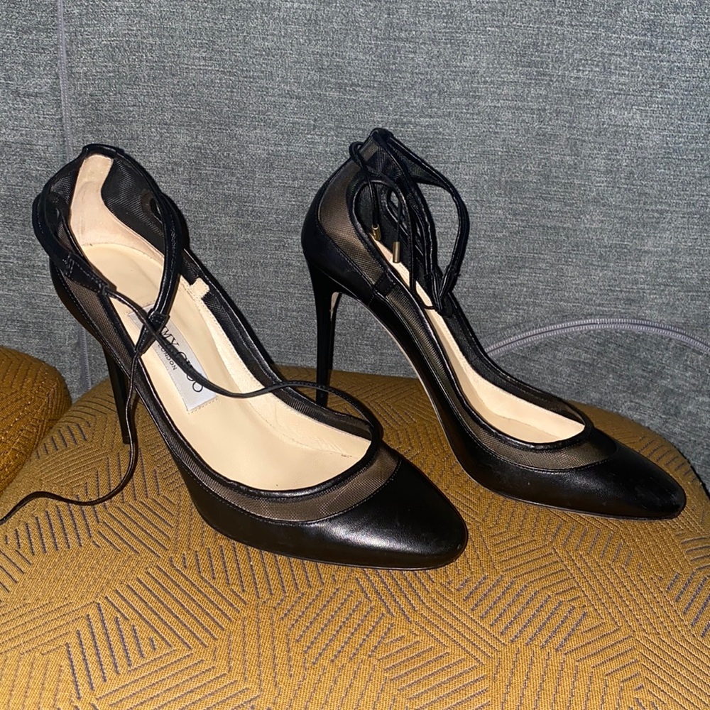 Jimmy Choo - Tyler Black Mesh leather pump